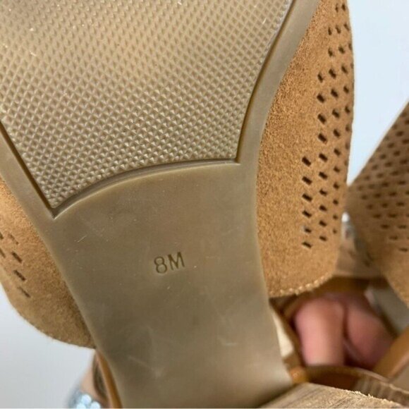 Marc Fisher 8 Brown Leather Cutout Booties Sandals Boho Western - Picture 9 of 9